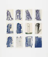 Ohne Titel by Markus Lüpertz, Folge von 12 Kugelschreiberzeichnungen auf Papier (2 mit Gouache), sold Nov 2014