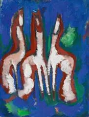 Gerrit Benner, Ohne Titel (Pferde), Gouache auf Velin