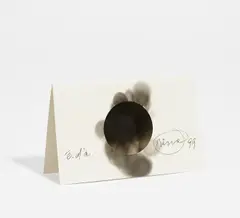 Otto Piene, Oculus, Rauchzeichnung auf Karton (Klappkarte)