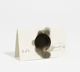 Otto Piene, Oculus, Rauchzeichnung auf Karton (Klappkarte)