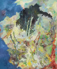 Bernard Schultze, "Stunde eines schwarzen Pan", Öl auf Leinwand