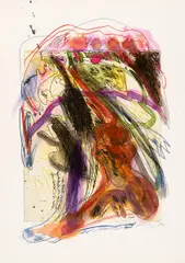Ohne Titel by Walter Stöhrer, Mischtechnik über Radierung auf Velin, sold Nov 2014