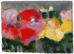 Rosen by Klaus Fußmann, Aquarell und Deckweiß auf handgeschöpftem Bütten, sold Nov 2014