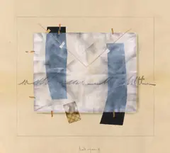 Ohne Titel by Vladimir Nemukhin, Mischtechnik (Gouache, Faden, Spielkarte) auf leichtem Karton, sold Nov 2014