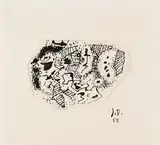 Jean Dubuffet, Petit lieu, Tuschfederzeichnung und Papiercollage auf Velin