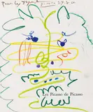 Pablo Picasso, Tête d'homme, Farbkreide auf Katalogseite