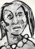 Markus Lüpertz, Ohne Titel (Frau), Acryl auf Papier