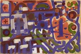 Ohne Titel by A. R. Penck, Acryl auf Karton auf Holzplatte aufgezogen, sold Nov 2014