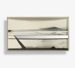 Salinas (Ibiza) by Adolf Luther, Offset (nach einem Foto von Robert Häusser) vor konvexem Spiegel, in Plexiglaskasten, sold Nov 2014