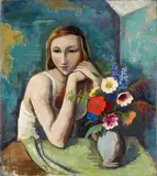 Karl Hofer, "Mädchen mit Blumen"