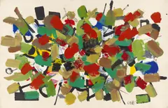 Ohne Titel by John von Wicht, Acryl auf RIVES (Wasserzeichen), sold Nov 2014