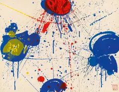 Sam Francis, The upper red, Farblithografie auf BFK Rives (Wasserzeichen)