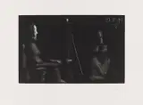 Pablo Picasso, Peintre au repos avec modèle assis en tailleur, Aquatintaradierung auf RICHARD de BAS (Wasserzeichen)