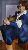 André Lhote, Portrait de femme en bleu, Öl auf Leinwand