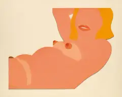 Great American Nude cut-out by Tom Wesselmann, Farbserigrafie (Acryl) und Bleistift auf ausgeschnittenem Museumskarton auf Museumskarton montiert, sold Jun 2015