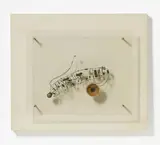 Peter Vogel, Rhythmisches Netzwerk, Lautsprecher, Platine, Plexiglas, Stahlstifte, Holz, Elektrokabel und -stecker, Schalter