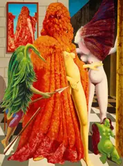 Max Ernst, Die Einkleidung der Braut, Farbserigrafie in Öl auf Leinwand