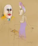 Paul Wunderlich, Ohne Titel (Mann, Frau und Hund)