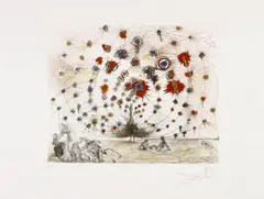 Argus by Salvador Dalí, Mischtechnik auf Japan, sold Jun 2015