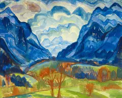 Berglandschaft by Fritz Schaefler, Aquarell über Bleistift auf Aquarellkarton, sold Jun 2015
