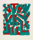 Ohne Titel by A. R. Penck, Farblithografie auf Büttenkarton, sold Jun 2015