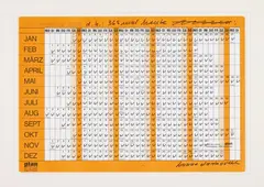 "365 mal heute" by Hanne Darboven, Collage (Filzstift, Jahreskalender auf Karton), sold Jun 2015