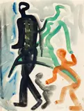 Anton Räderscheidt, Personnage, Gouache auf Velin