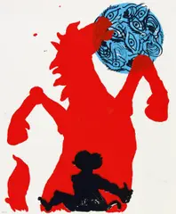 Ohne Titel by Jörg Immendorff, Farbserigrafie auf Hahnemühle, sold Jun 2015