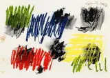 Günther Förg, Ohne Titel, Tusche und Farbkreiden auf Papier