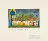 Friedensreich Hundertwasser, Bärnbacher Andacht, 1987, Velin