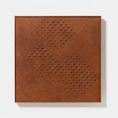 Ohne Titel by Jiri Hilmar, Collage (braun eingefärbtes Velin auf Holz), sold Jun 2015