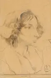 Horst Janssen, "nach Kobell II", Blei- und Farbstift auf Papier