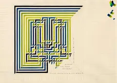 Karl Gerstner, "COLOR LABYRINTH 5 SIG.", Farbstifte über Bleistift auf leichtem Karton