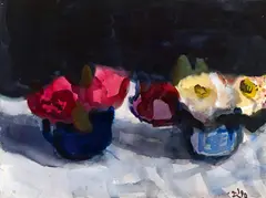 Ohne Titel by Klaus Fußmann, Mischtechnik auf Aquarellbütten, sold Jun 2015