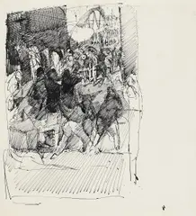 Bernhard Heisig, Ohne Titel, Tusche auf Velin