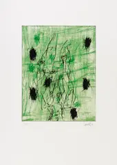 Zwei Fäuste by Georg Baselitz, Farbige Aquatintaradierung auf Velin, sold Jun 2015