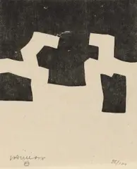 Hommage à Heidegger by Eduardo Chillida, Holzschnitt auf chamoisfarbenem Japan, sold Jun 2015
