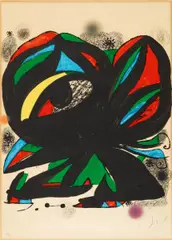 Ohne Titel by Joan Miró, Farblithografie auf Guarro, sold Jun 2015