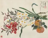 Fan Tchunpi, Auktion 356, Los 107, 1955, Tusche und Farbe auf Papier, montiert und hinter Glas gerahmt