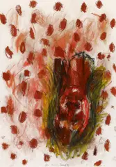 Georg Baselitz, Porträt, Mischtechnik auf FA 5 FABRIANO 50% COTTON (Wasserzeichen)