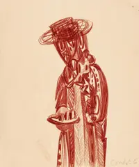 Ohne Titel by George Condo, Pastell auf Velin, sold Jun 2015