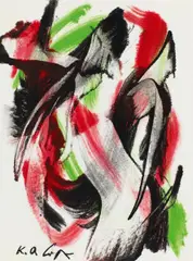 "Ploon" by Karl Otto Götz, Gouache auf Aquarellkarton, sold Jun 2015