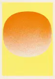 Rupprecht Geiger, Variation Runde Farbe V / orange auf gelb, Farbserigrafie auf Karton