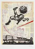 William Kentridge, Bicycle Kick, Pigmentdruck auf Japanese Watercolor Paper
