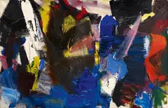 Les templiers by Jean Miotte, Öl auf Leinwand, sold Jun 2015