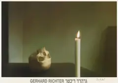 Gerhard Richter, Schädel mit Kerze, Farboffset auf leichtem Karton