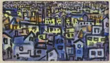 Otto Abt, "Printemps au faubourg", Gouache auf Velin