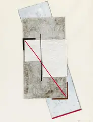 Ohne Titel by Heinrich Siepmann, Übermalte Papiercollage auf Mi-Teintes-Canson (Prägung), sold Jun 2015