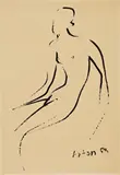 Anton Räderscheidt, Sitzender Frauenakt, Tusche auf Velin