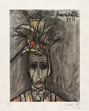Bernard Buffet, Le Travesti, Farblithografie auf Japan